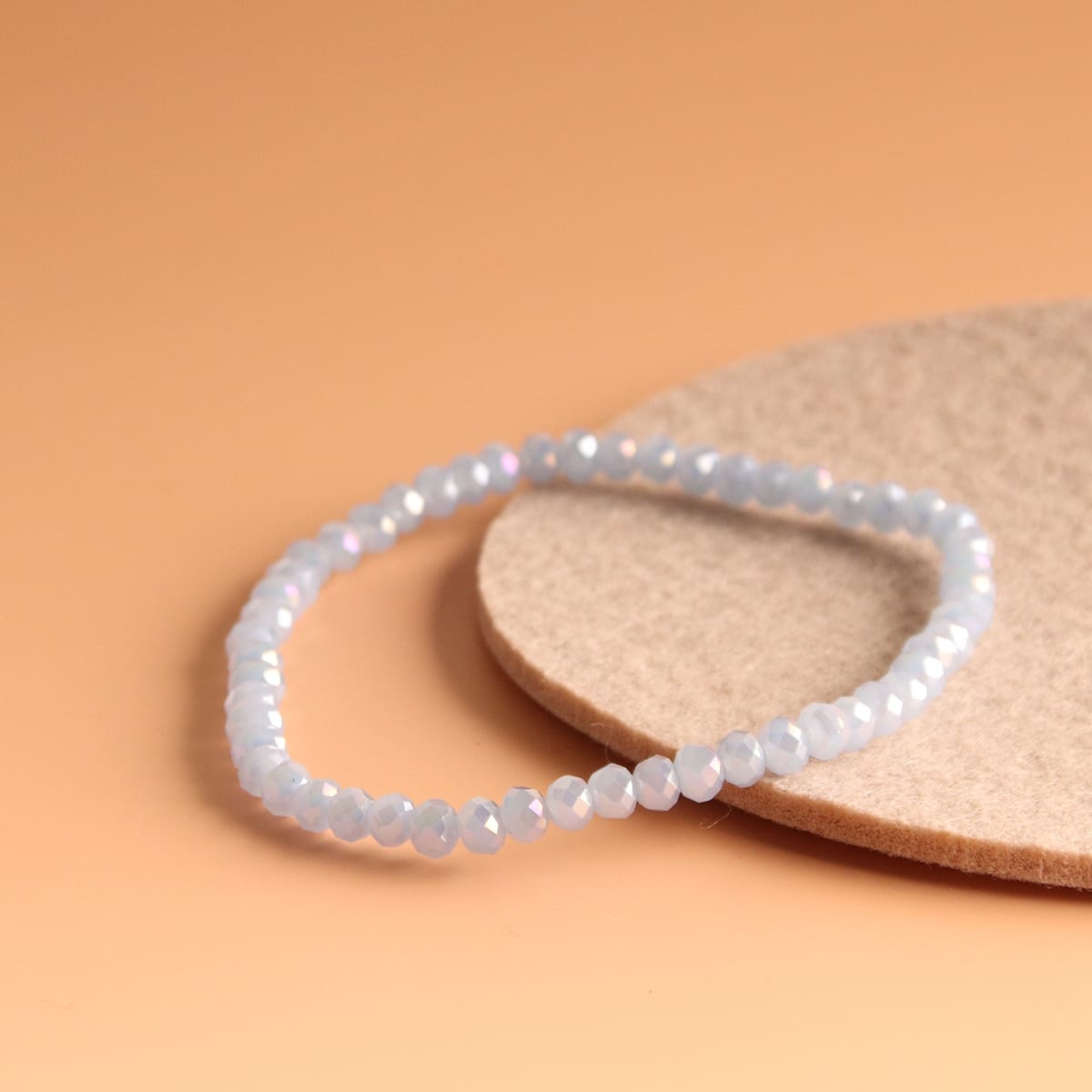 

1pc Plain Beaded Bracelet, Baby blue