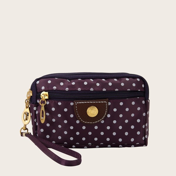 

Metal Decor Polka Dot Purse, Purple