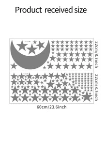 Pegatina de pared de niños con estampado de estrella - Gris - Ver 2