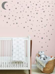 Pegatina de pared de niños con estampado de estrella - Gris - Ver 3