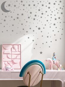 Pegatina de pared de niños con estampado de estrella - Gris - Ver 6