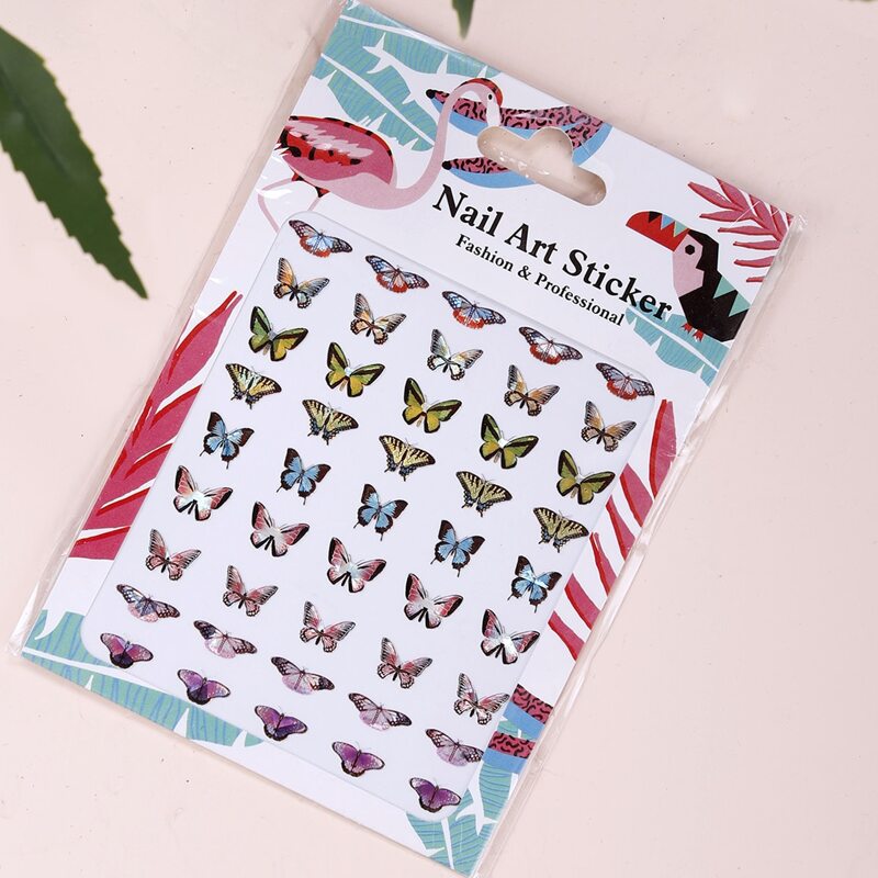 

1sheet Butterfly Shaped Laser Nail Art Sticker, Multicolor