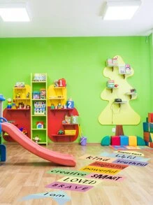 Pegatina de piso de niños con estampado de slogan - Multicolor - Ver 3