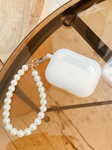 Hộp bảo vệ tai nghe Bluetooth chống sốc bằng silicon đính cườm tối giản, áp dụng cho tai nghe Apple - trắng - Xem 3