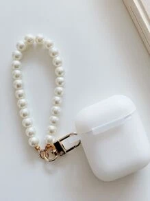 Hộp bảo vệ tai nghe Bluetooth chống sốc bằng silicon đính cườm tối giản, áp dụng cho tai nghe Apple - trắng - Xem 5