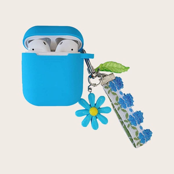 

Flower Pendant Silicone Airpods Case, Blue