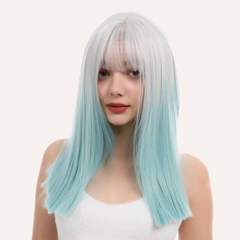 

Natural Ombre Long Wig With Bangs