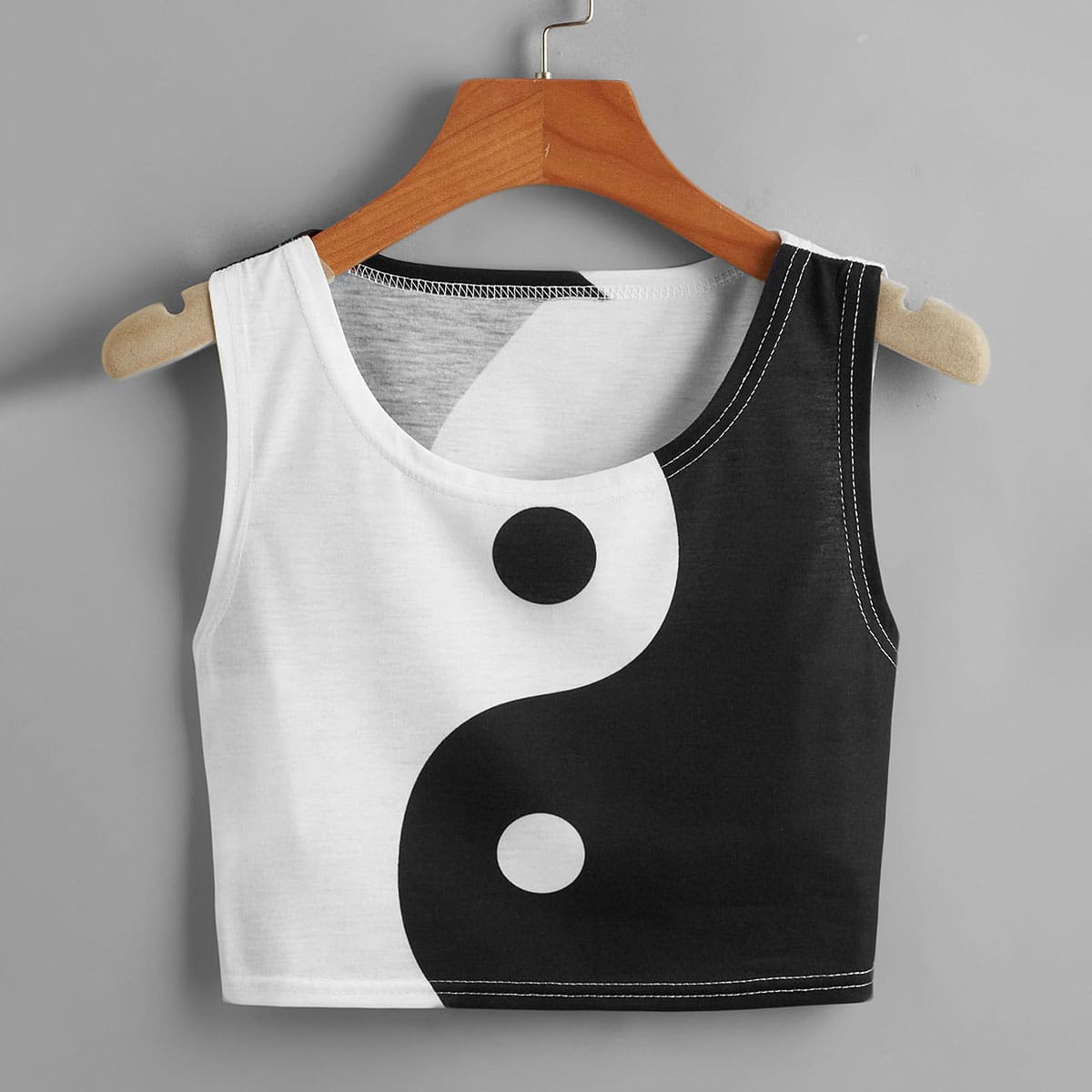 

Yin And Yang Graphic Tank Top, Black and white