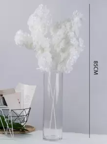 1pc Artificial Flower, Plastic Fake Flower, DIY Floral Bouquet, Arrangement Wedding Home Decor, Vase Not Included,Fake Plants,Fall Decor,Room,Desk,Garden Decor,Room Decoration Stuff - White - View 2
