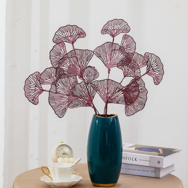 

1pc Artificial Ginkgo Biloba, Burgundy