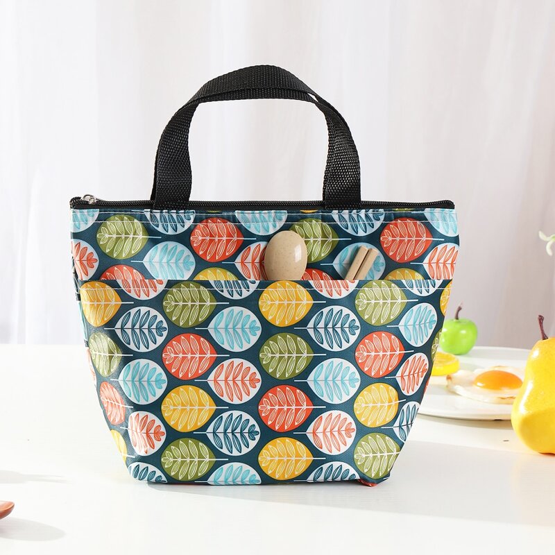 

Leaf Print Insulated Lunch Bag, Multicolor