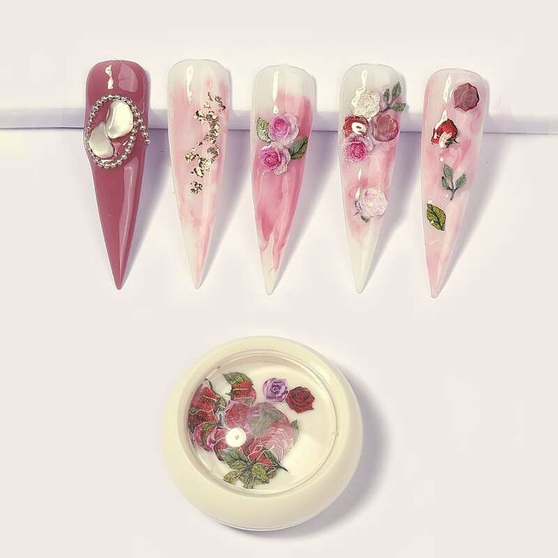 

1box Flower Nail Art Decoration, Multicolor