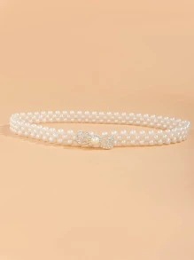 仿珍珠腰帶,優雅時尚 - 白色 - 查看 2