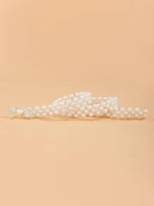 仿珍珠腰帶,優雅時尚 - 白色 - 查看 3