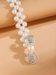 仿珍珠腰帶,優雅時尚 - 白色 - 查看 4