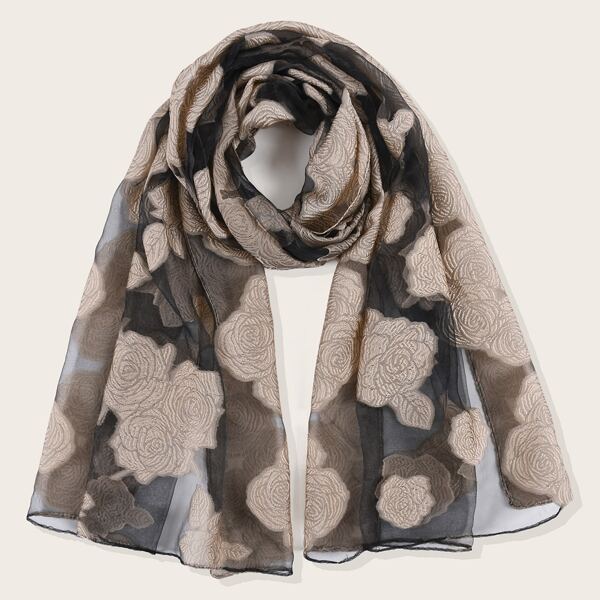 

Flower Pattern Scarf, Multicolor