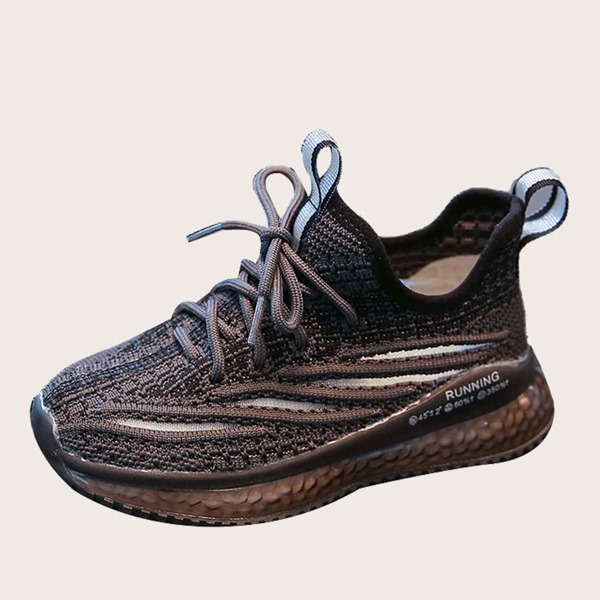 

Boys Lace Up Decor Sneakers, Black