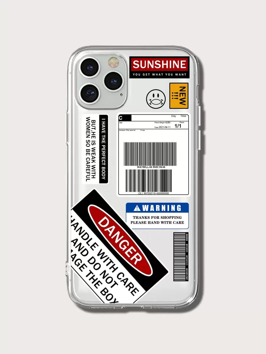 Funda de móvil con estampado de etiqueta - Multicolor - Ver 1