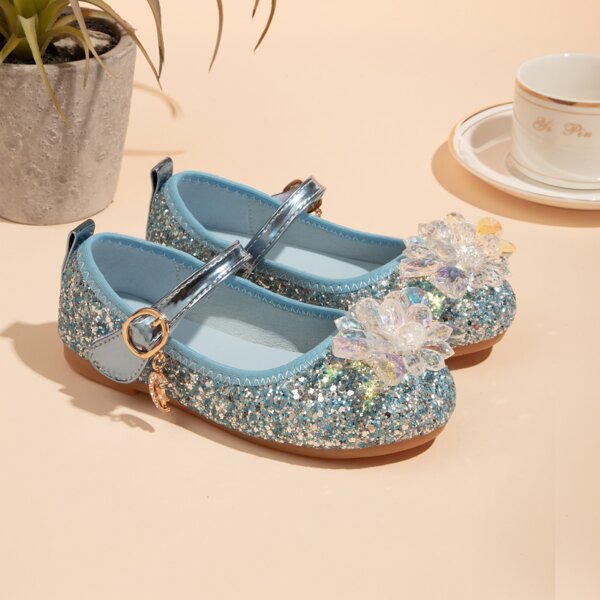 

Toddler Girls Rhinestone Decor Flats, Blue