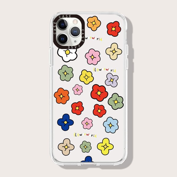 

Floral Print Phone Case, Clear