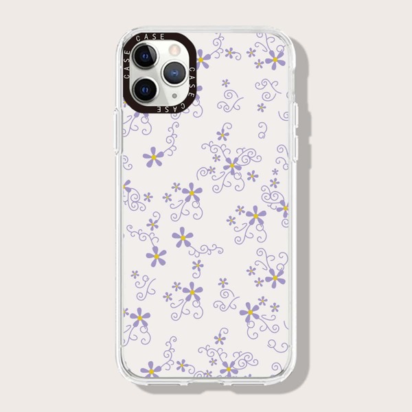 

Floral Print Phone Case, Clear