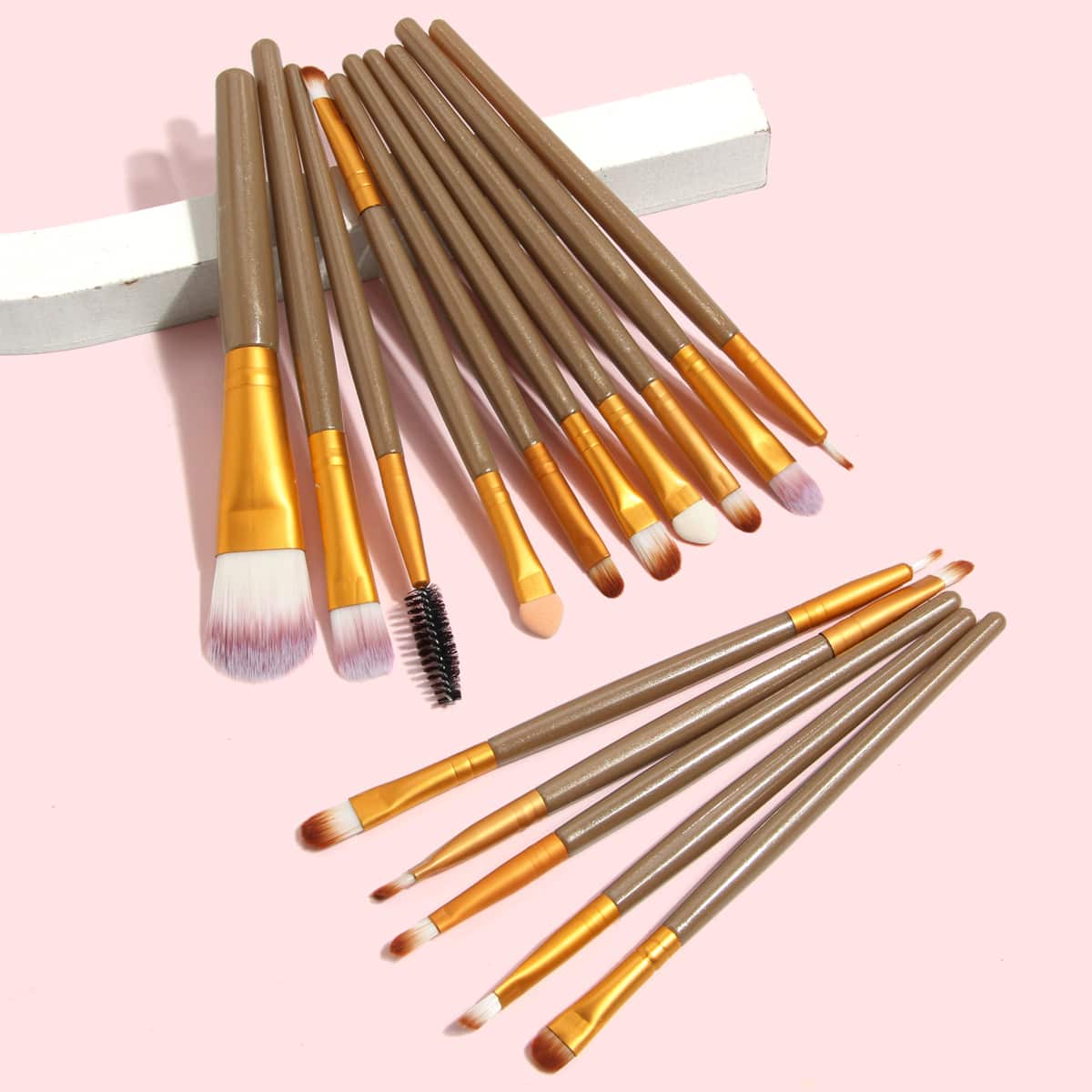 

15pcs Makeup Brush Set, Gold