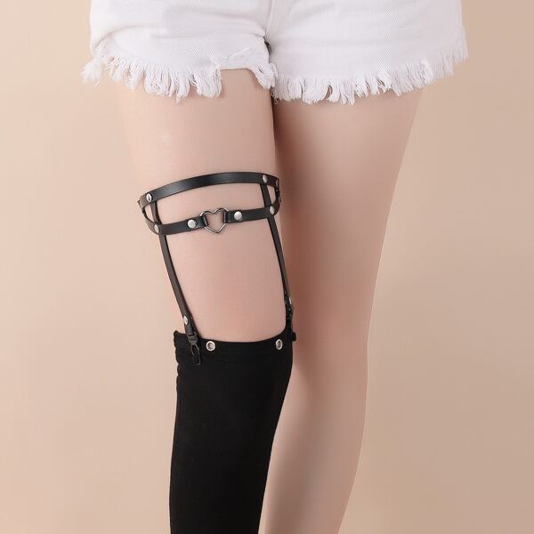 

Heart Detail Garter Belt, Black