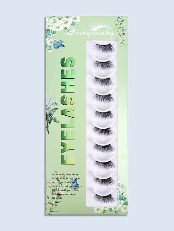 10 pares de pestañas postizas completas con cola alargada y voluminizada, pestañas postizas en tiras