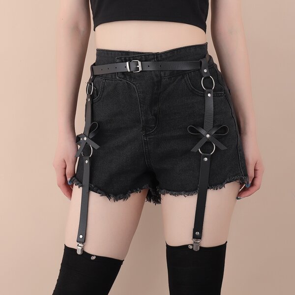 

Bow Detail Garter Belt, Black