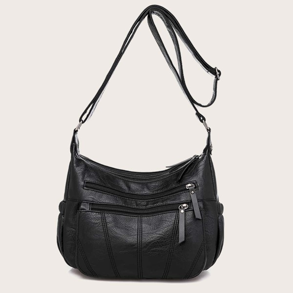 

Minimalist Vintage Design Crossbody Bag, Black