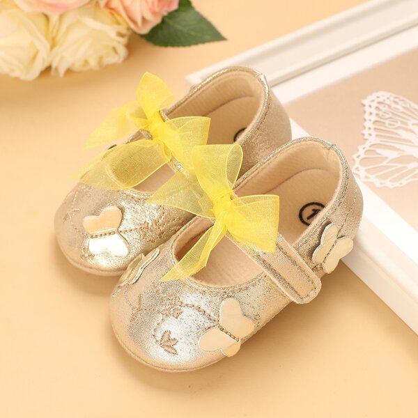 

Baby Girl Bow Decor Flats, Gold