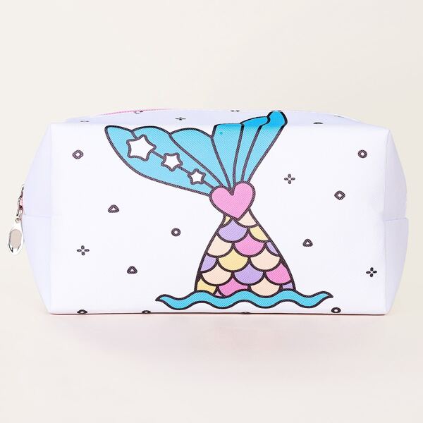 

Cartoon Mermaid Tail Square Makeup Bag, Multicolor