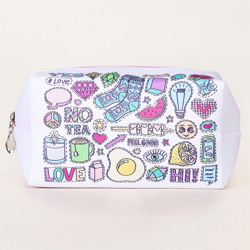 

Cartoon Graphic Square Makeup Bag, Multicolor