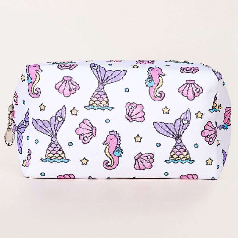 

Cartoon Mermaid Tail Square Makeup Bag, Multicolor