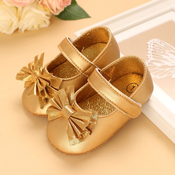 

Baby Girl Bow Decor Flats, Gold