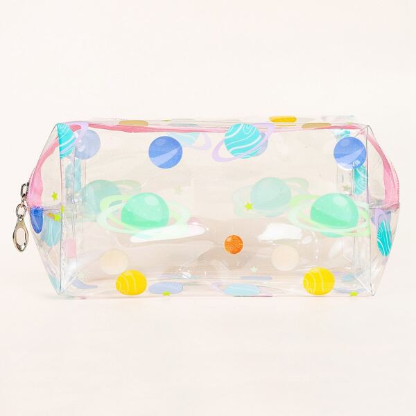 

Planet Clear Square Makeup Bag, Multicolor