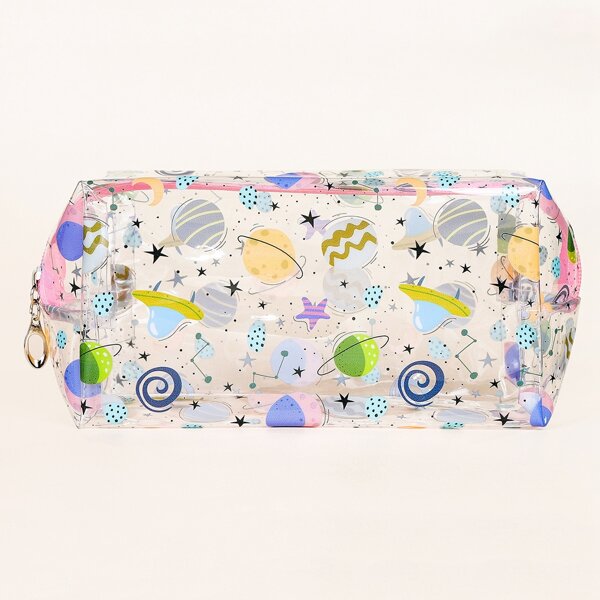 

Planet Clear Square Makeup Bag, Multicolor