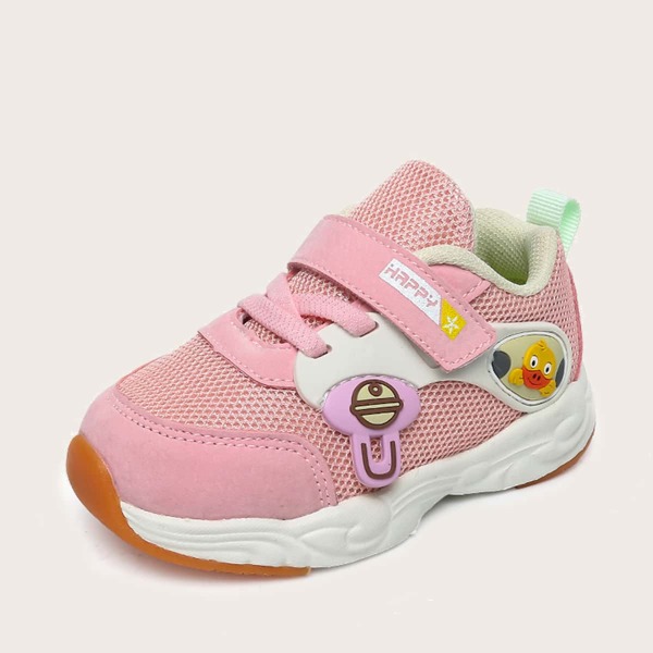 

Toddler Girls Cartoon Graphic Velcro Strap Sneakers, Pink