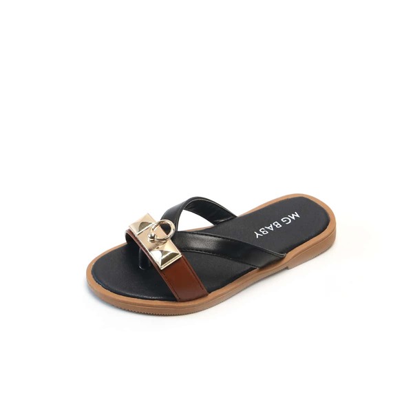 

Toddler Girls Metal Decor Flip Flops, Black