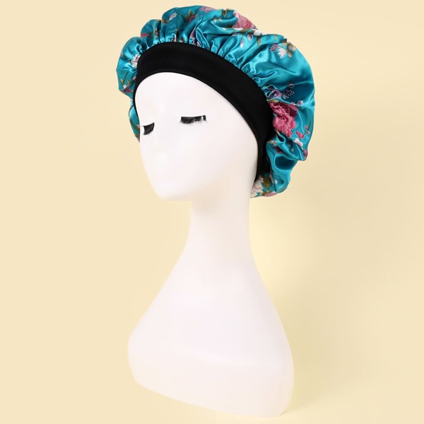 

Flower Print Hair Bonnet, Blue