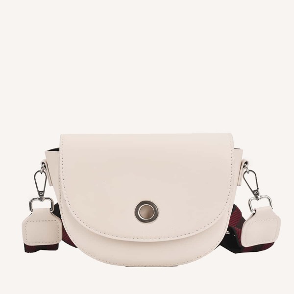 

Minimalist Flap Saddle Bag, Beige