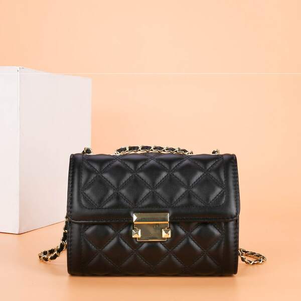 

Quilted Shoulder Bag, Black
