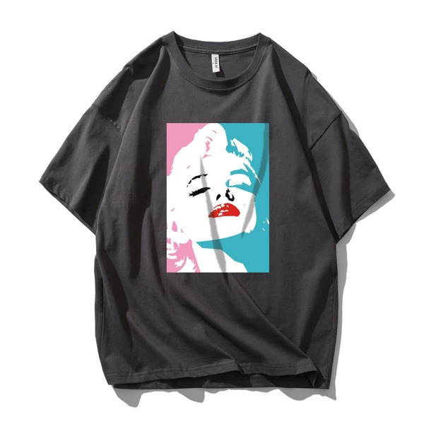 

Men Figure Graphic Crew Neck Tee, Dark grey