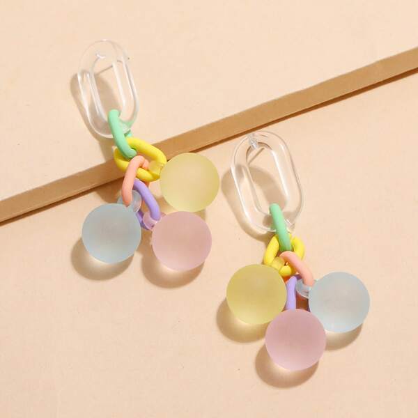 

Color Block Acrylic Earrings, Multicolor
