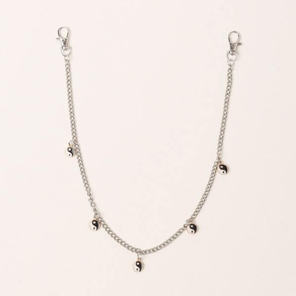 

Yin & Yang Charm Belt Chain, Silver