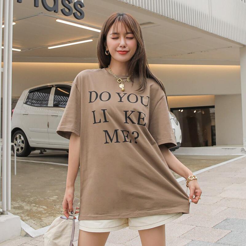 

Slogan Graphic Drop Shoulder Tee, Mocha brown
