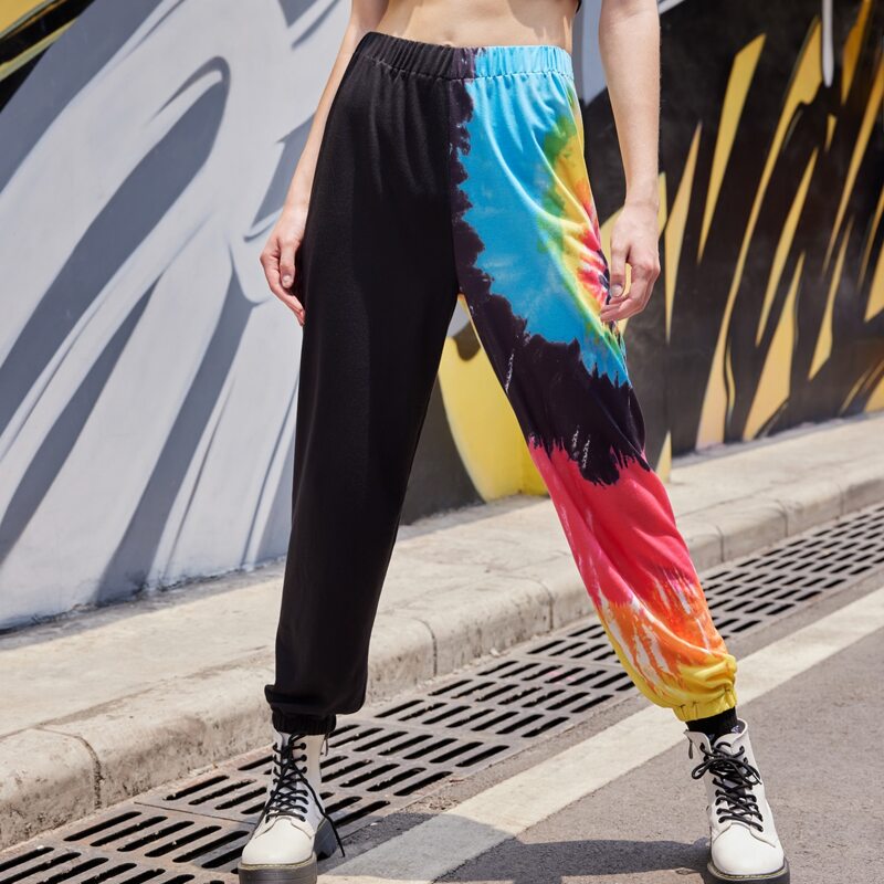 

Contrast Tie Dye Sweatpants, Multicolor