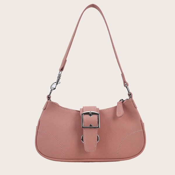 

Buckle Decor Shoulder Bag, Pink