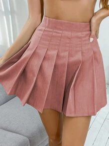 SHEIN Unity Falda fruncido con cremallera trasera - Rosa vieja - Ver 7