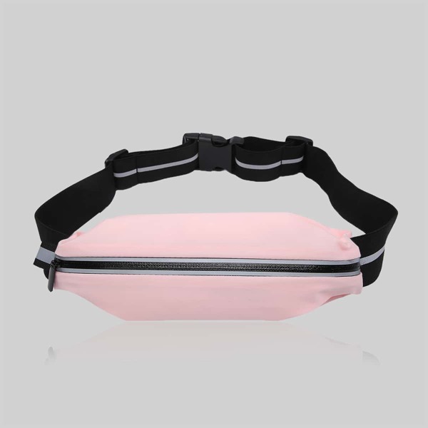 

Zipper Front Buckle Decor Fanny Pack, Pink